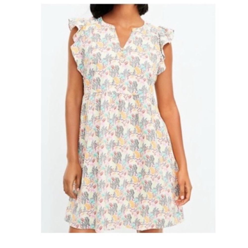 Loft Paradise Ruffle Button Dress